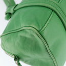 BOTTEGA VENETA INTRECCIATO Mini Boston Bag Leather Green Silver Auth 146946-16