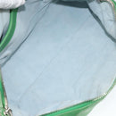 BOTTEGA VENETA INTRECCIATO Mini Boston Bag Leather Green Silver Auth 146946-11