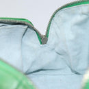 BOTTEGA VENETA INTRECCIATO Mini Boston Bag Leather Green Silver Auth 146946-20