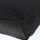 Christian Dior Maris Pearl Hand Bag Nylon Black Silver Auth 146947-15