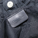 Christian Dior Maris Pearl Hand Bag Nylon Black Silver Auth 146947-18