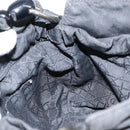 Christian Dior Maris Pearl Hand Bag Nylon Black Silver Auth 146947-19