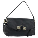 Chloe Lily Shoulder Bag Leather 2way Black Gold Auth 146949-1