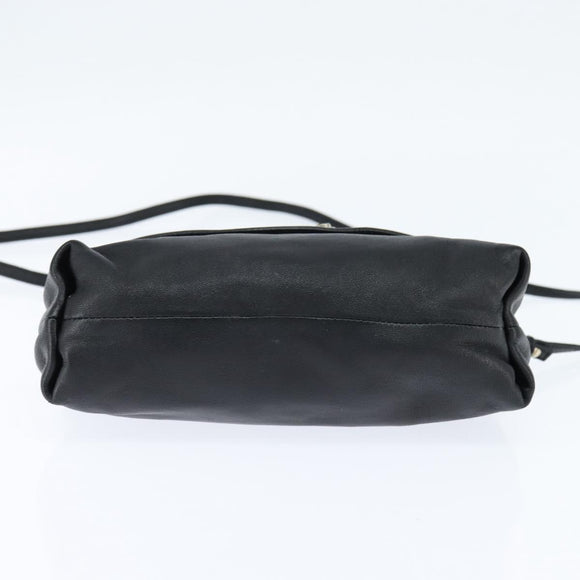 Chloe Lily Shoulder Bag Leather 2way Black Gold Auth 146949