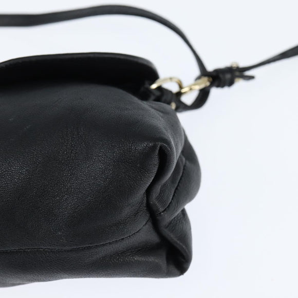 Chloe Lily Shoulder Bag Leather 2way Black Gold Auth 146949