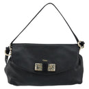 Chloe Lily Shoulder Bag Leather 2way Black Gold Auth 146949-13