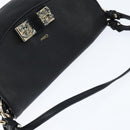 Chloe Lily Shoulder Bag Leather 2way Black Gold Auth 146949-6