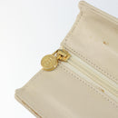 FENDI Wave Stitch Hand Bag Leather Ivory Gold Auth 146950-10