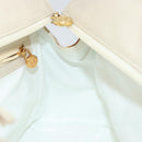 FENDI Wave Stitch Hand Bag Leather Ivory Gold Auth 146950-17