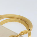 FENDI Wave Stitch Hand Bag Leather Ivory Gold Auth 146950-8