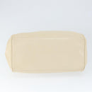 FENDI Wave Stitch Hand Bag Leather Ivory Gold Auth 146950-5