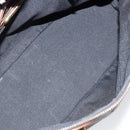 FENDI Pecan Canvas Hand Bag PVC 2way Black Brown Auth 146951-11