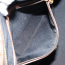 FENDI Pecan Canvas Hand Bag PVC 2way Black Brown Auth 146951-23