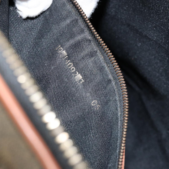 FENDI Pecan Canvas Hand Bag PVC 2way Black Brown Auth 146951