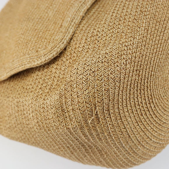 FENDI Celeria Mamma Baguette Shoulder Bag Raffia Beige Silver Auth 146952