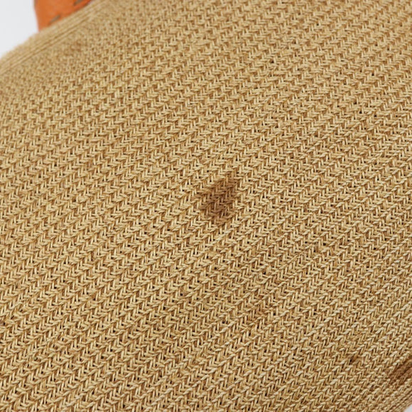 FENDI Celeria Mamma Baguette Shoulder Bag Raffia Beige Silver Auth 146952