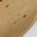 FENDI Celeria Mamma Baguette Shoulder Bag Raffia Beige Silver Auth 146952-10