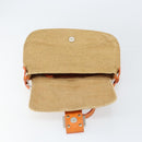 FENDI Celeria Mamma Baguette Shoulder Bag Raffia Beige Silver Auth 146952-20