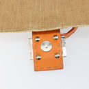 FENDI Celeria Mamma Baguette Shoulder Bag Raffia Beige Silver Auth 146952-21