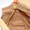 FENDI Celeria Mamma Baguette Shoulder Bag Raffia Beige Silver Auth 146952-24