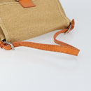 FENDI Celeria Mamma Baguette Shoulder Bag Raffia Beige Silver Auth 146952-7