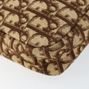 Christian Dior Trotter Canvas Shoulder Bag Brown Gold Auth 146954-14