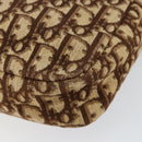 Christian Dior Trotter Canvas Shoulder Bag Brown Gold Auth 146954-15