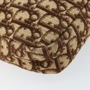 Christian Dior Trotter Canvas Shoulder Bag Brown Gold Auth 146954-16