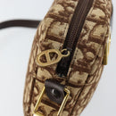 Christian Dior Trotter Canvas Shoulder Bag Brown Gold Auth 146954-10