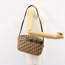 Christian Dior Trotter Canvas Shoulder Bag Brown Gold Auth 146954-20