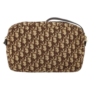Christian Dior Trotter Canvas Shoulder Bag Brown Gold Auth 146954 - 0