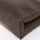 CELINE Macadam Canvas Tote Bag PVC Leather Brown Gold Auth 146956-8