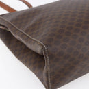 CELINE Macadam Canvas Tote Bag PVC Leather Brown Gold Auth 146956-15