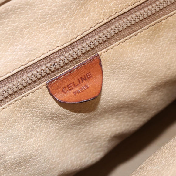 CELINE Macadam Canvas Tote Bag PVC Leather Brown Gold Auth 146956