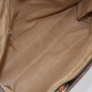 CELINE Macadam Canvas Tote Bag PVC Leather Brown Gold Auth 146956-11