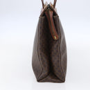 CELINE Macadam Canvas Tote Bag PVC Leather Brown Gold Auth 146956-3