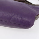 Miu Miu Wood Hand Bag Leather 2way Purple Silver Auth 146964-14