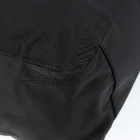 PRADA Hand Bag Nylon Black Silver Auth 146965