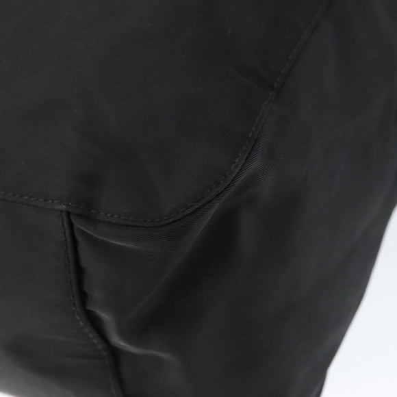 PRADA Hand Bag Nylon Black Silver Auth 146965