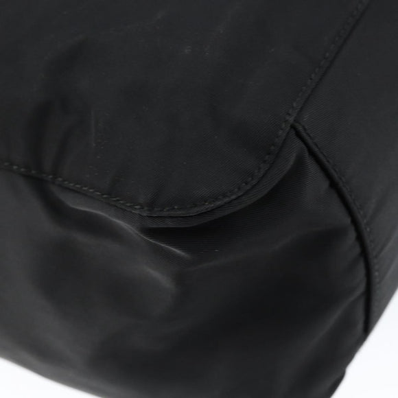 PRADA Hand Bag Nylon Black Silver Auth 146965