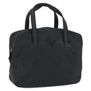 PRADA Hand Bag Nylon Black Silver Auth 146965-1