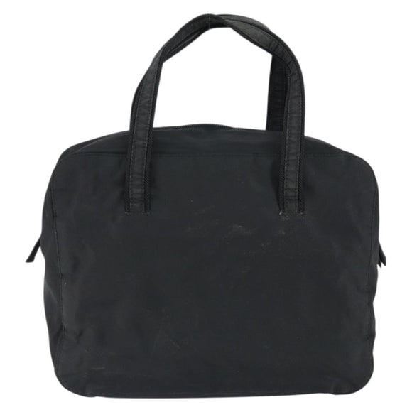PRADA Hand Bag Nylon Black Silver Auth 146965
