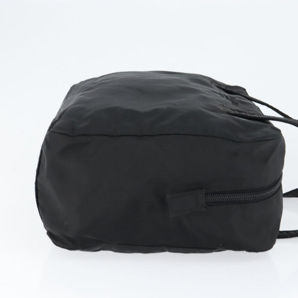 PRADA Hand Bag Nylon Black Silver Auth 146965