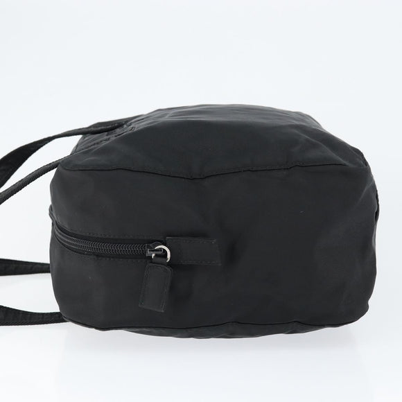 PRADA Hand Bag Nylon Black Silver Auth 146965