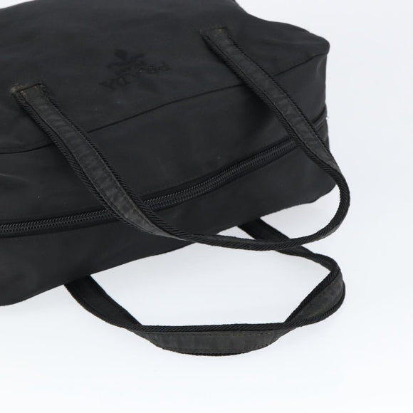 PRADA Hand Bag Nylon Black Silver Auth 146965