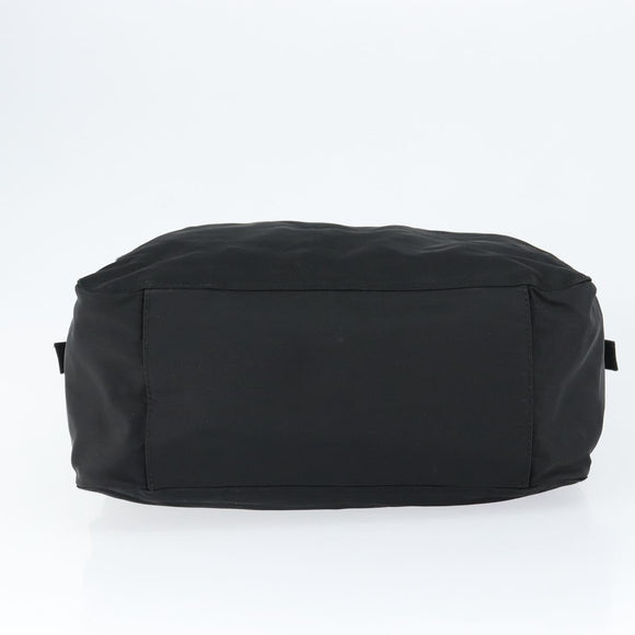 PRADA Hand Bag Nylon Black Silver Auth 146965