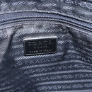 PRADA Tote Bag Nylon Black Silver Auth 146966-19