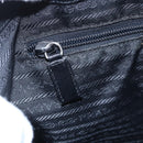 PRADA Tote Bag Nylon Black Silver Auth 146966-20