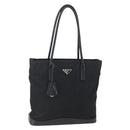 PRADA Tote Bag Nylon Black Silver Auth 146966-1