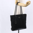 PRADA Tote Bag Nylon Black Silver Auth 146966-26